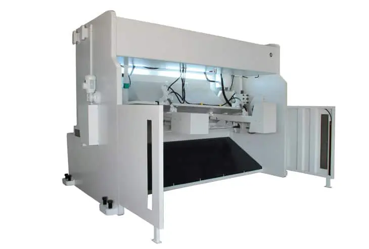Rear View Morgan Rushworth HSVS Hydraulic Variable Rake CNC Guillotine Rear View