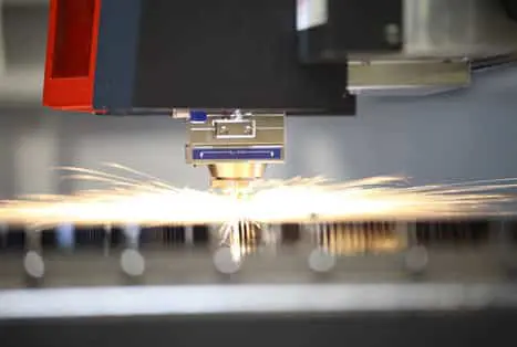 Detail of cutting torch on BLS Baykal Laser
