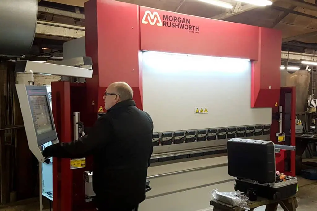 Nigel installing and commissioning a press brake