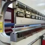 Side view, close of PBS press brake looking down the tooling