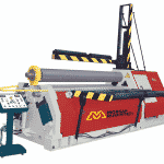 Side view of the Morgan Rushworth DPBM-3 Bending Roll featured with optional central support system