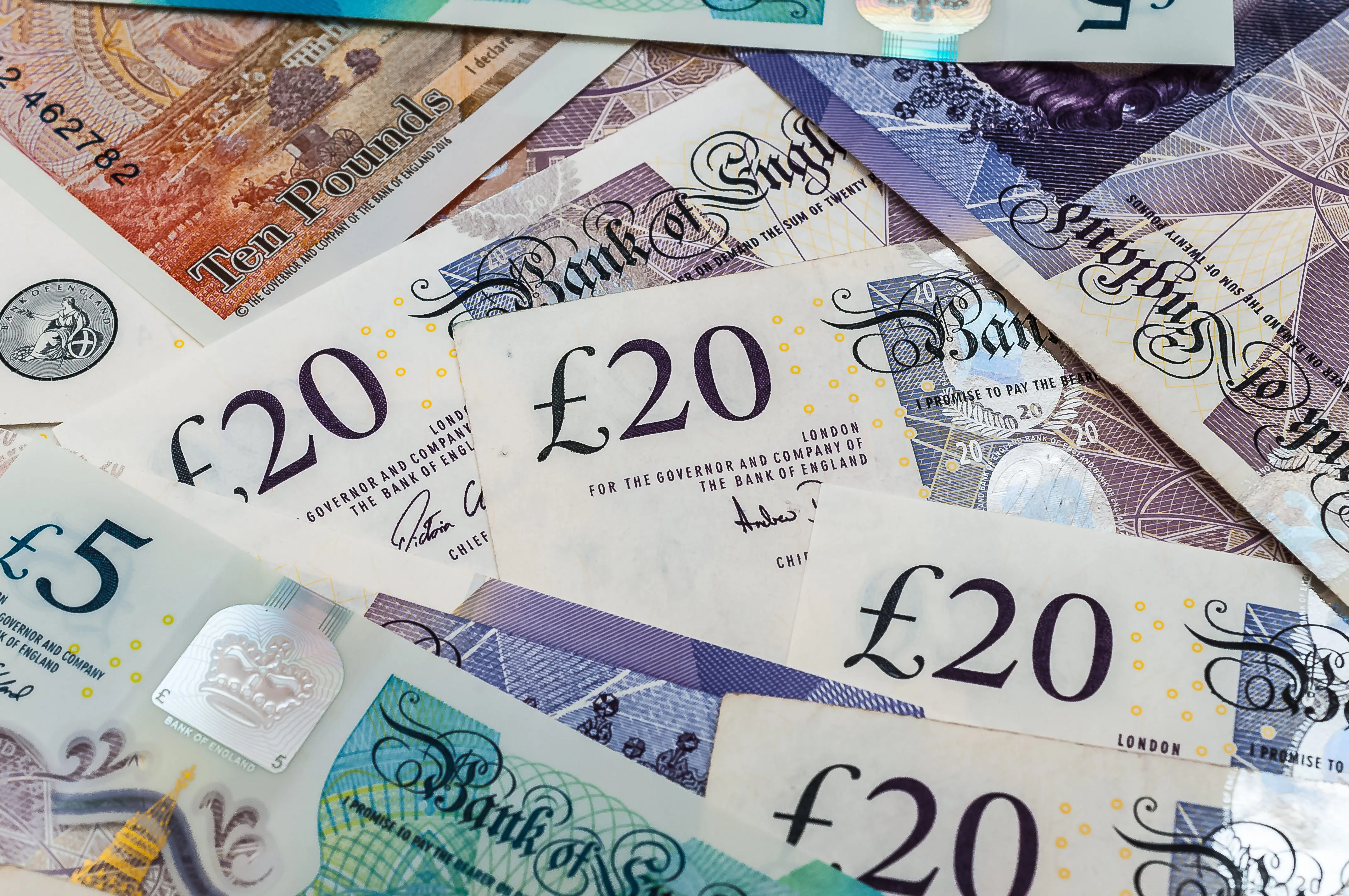 A pile of British Bank Notes A pile of British Bank Notes