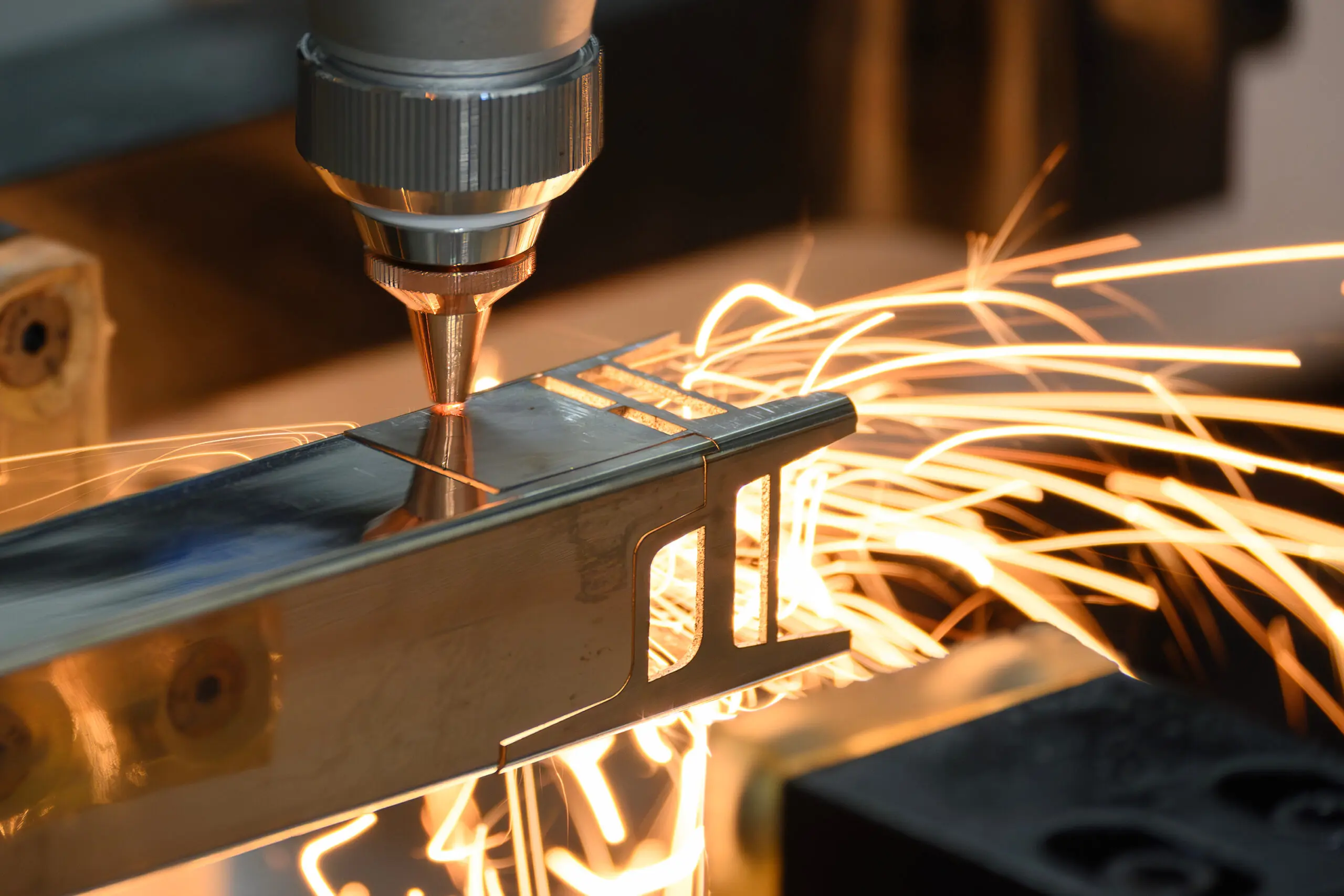 Close up of a Tube Laser Cutting