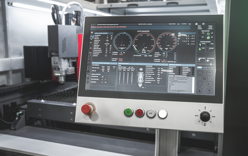 Morgan Rushworth CNC fibre laser with compact stacker for automated material handling