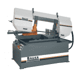 Front view of the Bauer S320 DGSA Semi Automatic Double Mitre Bandsaw
