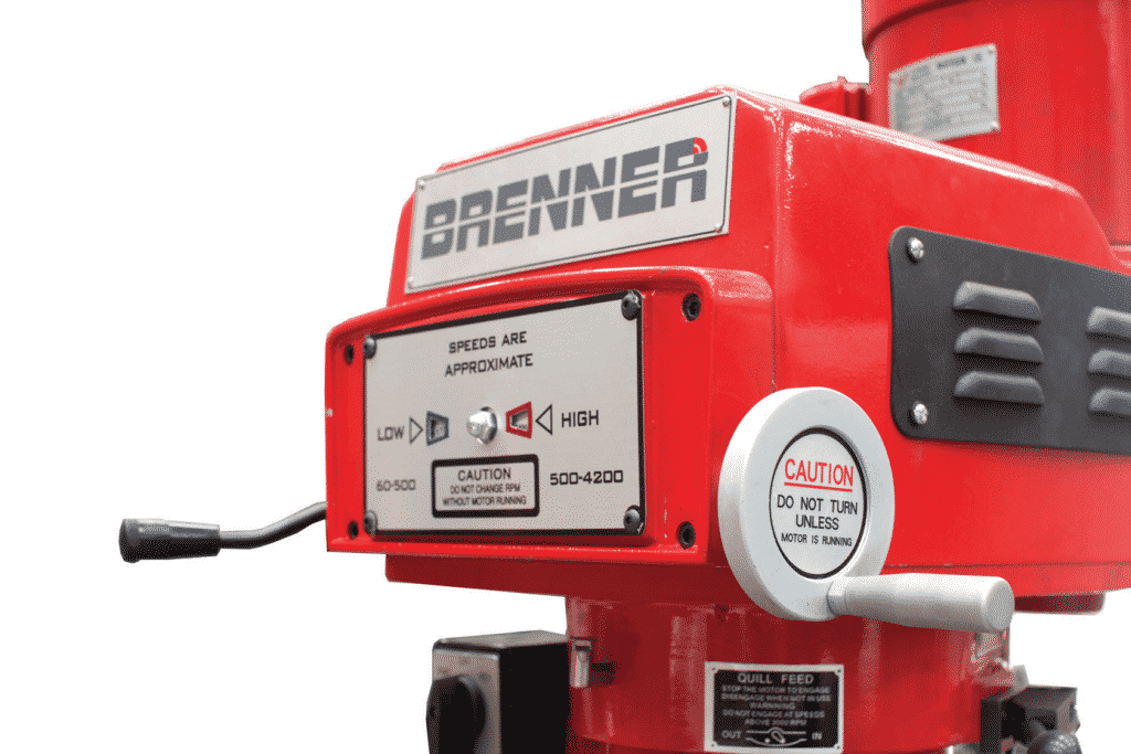 Detail of Brenner-Turret-Mill-Variable-Speed-Spindles
