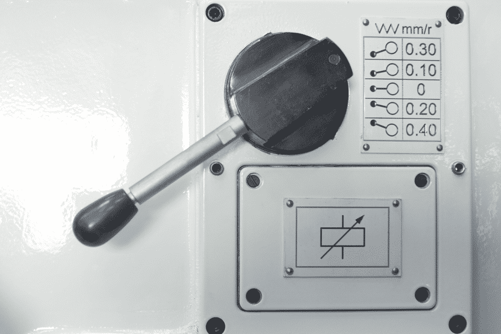Detail of Meyer-Pillar-Drill-Power-Feed Handle