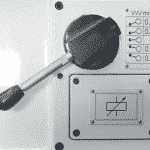 Detail of Meyer-Pillar-Drill-Power-Feed Handle