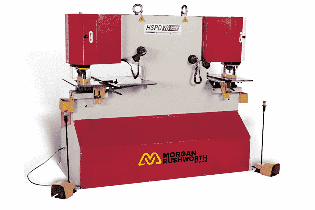 Front view of the Morgan-Rushworth-HSPD-Double-Ended-Punching-Machine