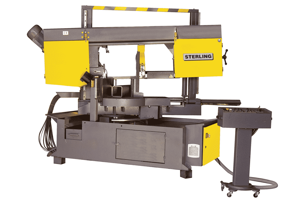Front view Sterling STC 360 DGSA Twin Pillar Double Mitre S/A Bandsaw 415V