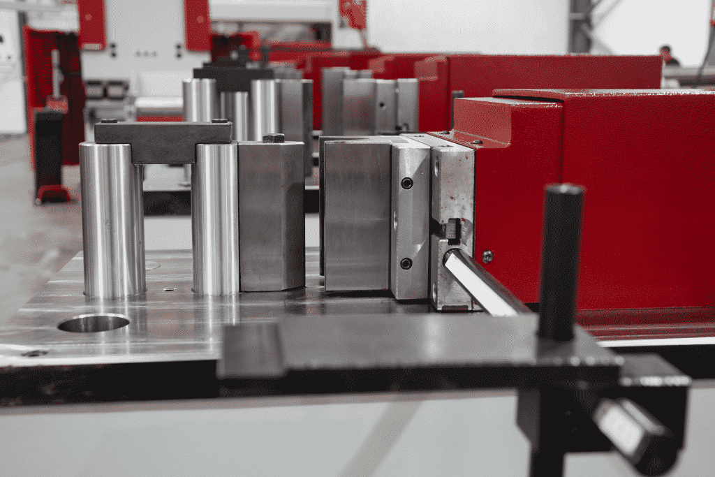 Detail of the Morgan Rushworth HBM Horizontal Bending Press Tooling