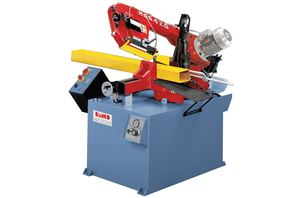 Front view Bianco SAE 420 Single Mitre Semi Auto Bandsaw