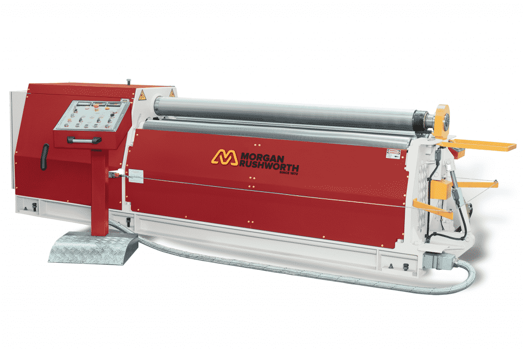 Front view of the Morgan Rushworth DMPB-4 Hydraulic Bending Roll featured with the standard controller