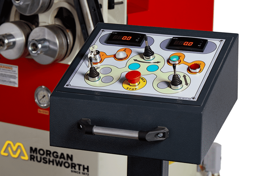 Detail of a NC Control Panel for the Morgan Rushworth HSR-3 Section Ring Roller
