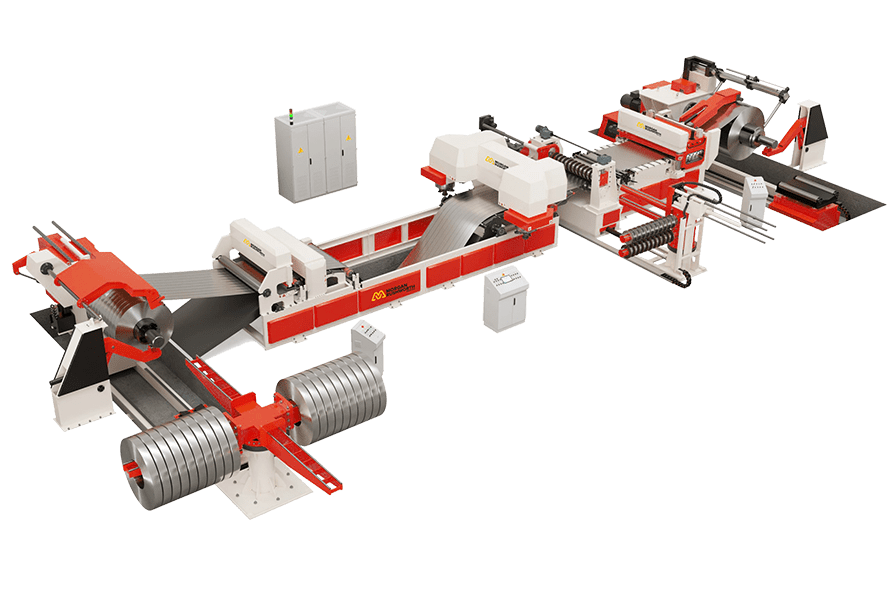 A cut-out image of an example of the full Morgan Rushworth Coil Slitting Line