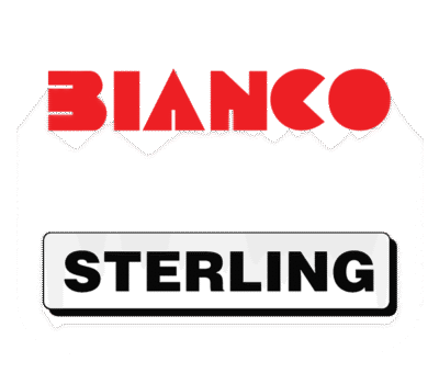 Bianco and Sterling Logos White 50%
